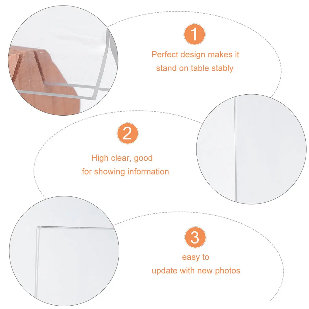 

Acrylic Sign Holder Clear Menu Display Stand for Shop Restaurant Wedding Table Use Easy Update High Transparent Information