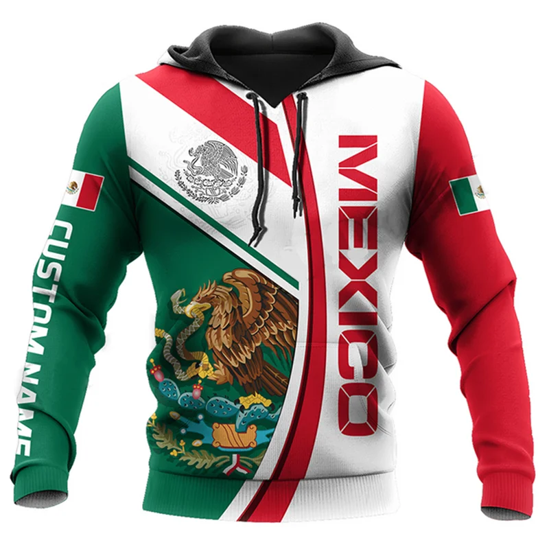 Mexiko National flagge drucken Hoodies für Männer Mode 3d Adler Muster neu in Sweatshirts Hip Hop Harajuku übergroße Pullover Tops