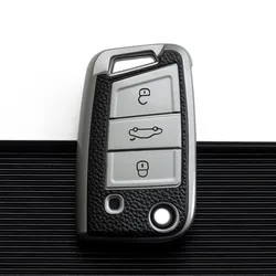 For Volkswagen for VW Polo Golf7 MK7 FOR Tiguan For Skoda Octavia Kodiaq Karoq for Seat Ateca Car Key Case Cover Bag Protector