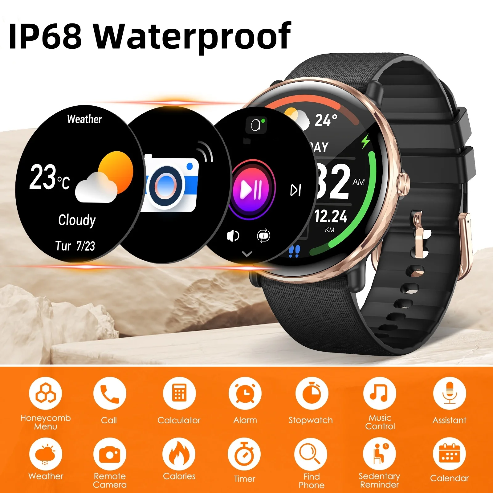 EIGIIS 2025 Nowy inteligentny zegarek 1,43 cala Wodoodporny klasy IP68 AMOLED Męskie i damskie modne zegarki sportowe Połączenia Bluetooth Monitorowanie aktywności fizycznej