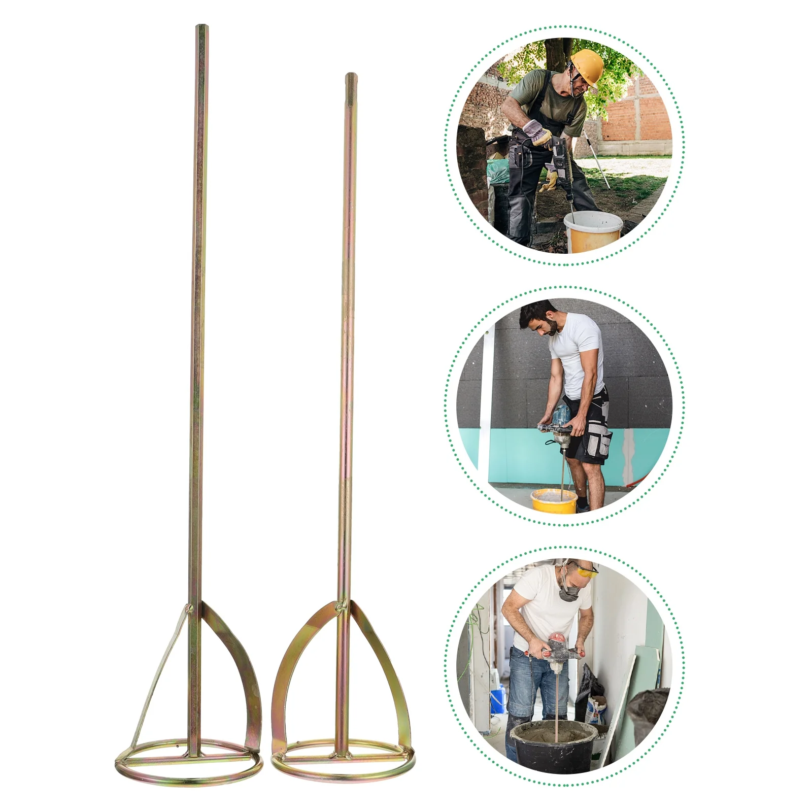 

2pcs Mixing Rods For Cement Paint Epoxy Oil High Hardness Corrosion Resistant Alloy Stirring Sticks Electric Drill Accessories