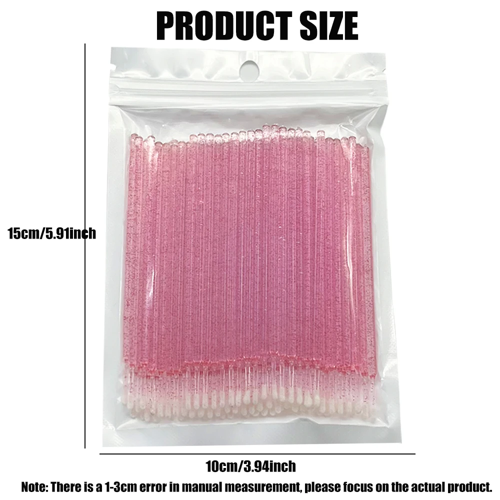100pcs Eyelash Cleaning Brushes Micro Cotton Swab Individual Removing Makeup Brush Eyelashes Microbrush Beauty Clean Tools