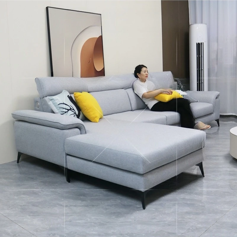 Nordic style cotton and linen fabric sofa modern simple living room corner segmented detachable washable cover apartment