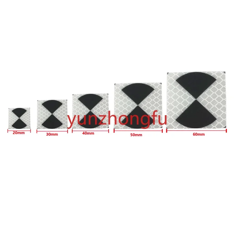 100pcs Sectoral Reflector Sheet Reflective Tape Target For Surveying Total Station 20 30 40 50 60 mm