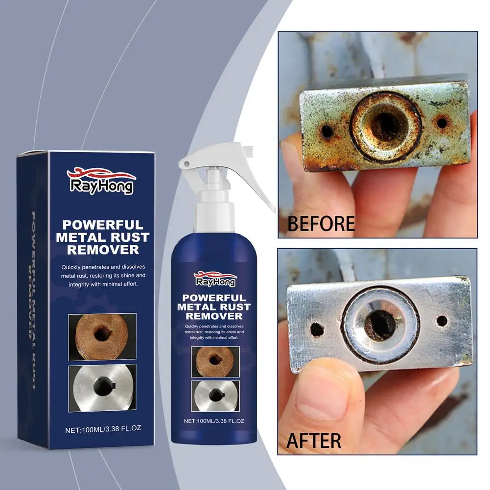 Powerful Metal Rust Remover Spray, Multi-Purpose Anti-Rust Anti-Corrosion Agent for Metal Fast Dissolving Protective Formula
