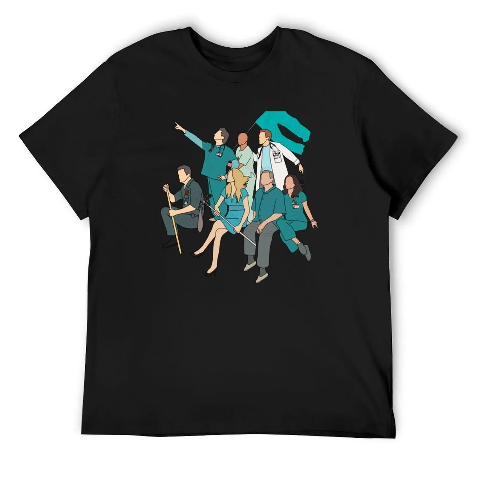 

Scrubs Cast Fan Art T-Shirt blacks oversize t-shirts man summer clothes tshirts personalised tee shirts for men