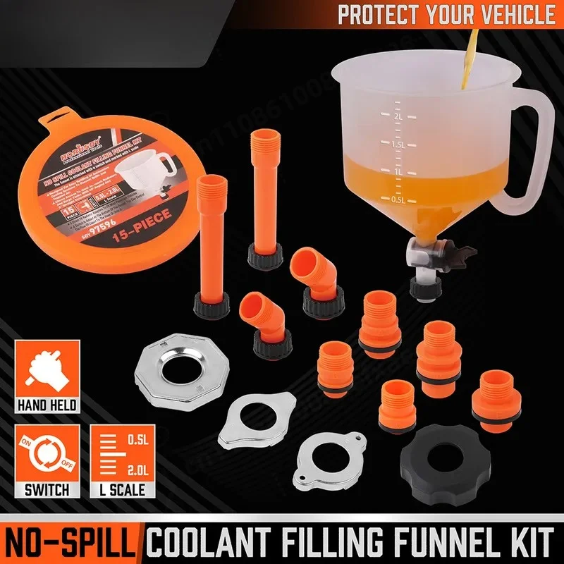 Long Nozzle Oil Filling Funnel Large Diameter Leak Proof Auto Repair Oil Change Industrial Liquid Diversion Funnel