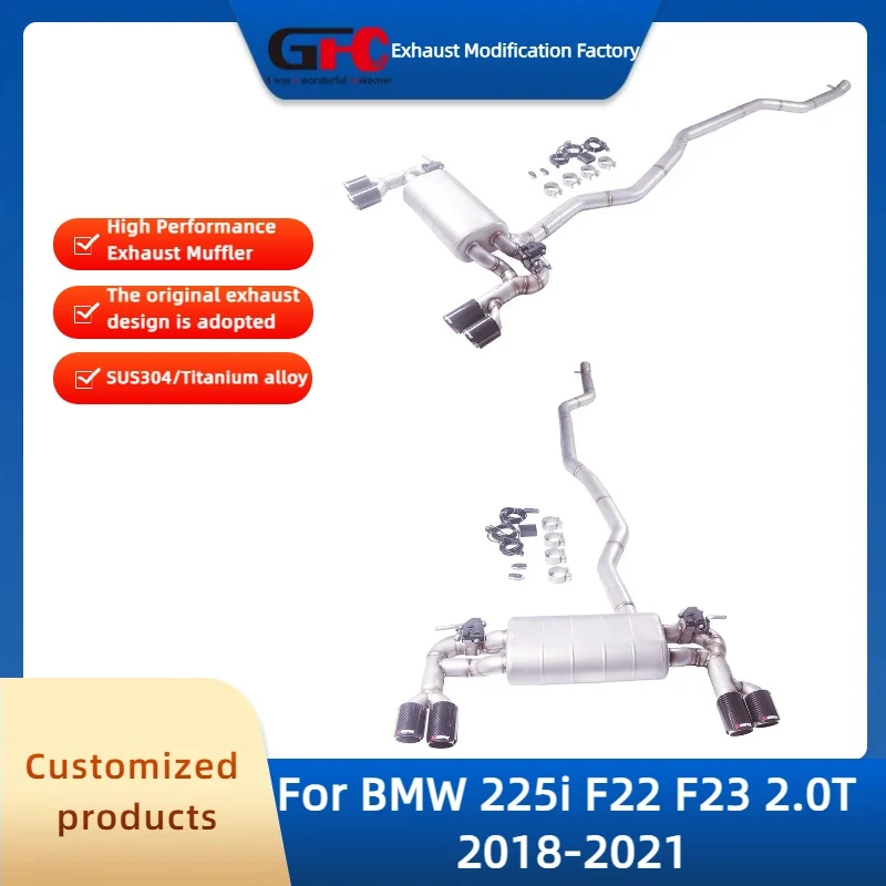 

Выхлопная система Catback Valvetronic для BMW 225i F22 F23 2.0T 2018-2021: высокопроизводительная выхлопная система из нержавеющей стали с глушителем