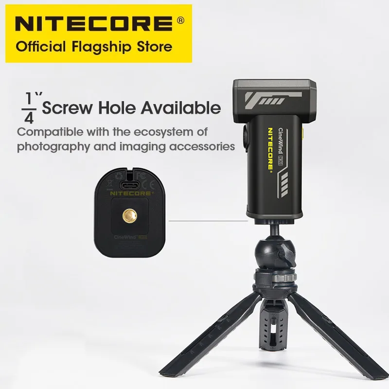 NITECORE CW20 다목적 포켓 사진 촬영용 팬 전기 휴대용 팬 스텝리스 윈드 블로워 캐논 소니 쇼트 비디오 캠핑용