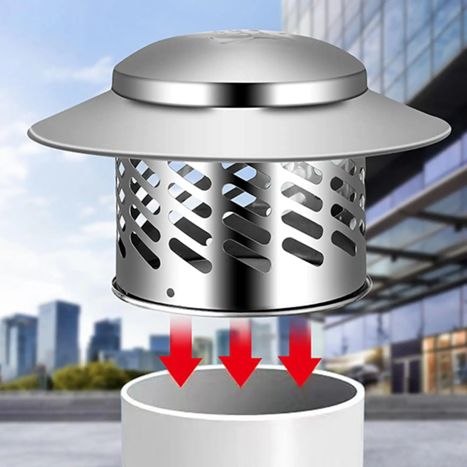 Cap Heating Cool Air Vent Fireplace for Chimney Pots Easy Install Chimney Cap Chimney Fireplace Cover Exhaust Pipe Outside