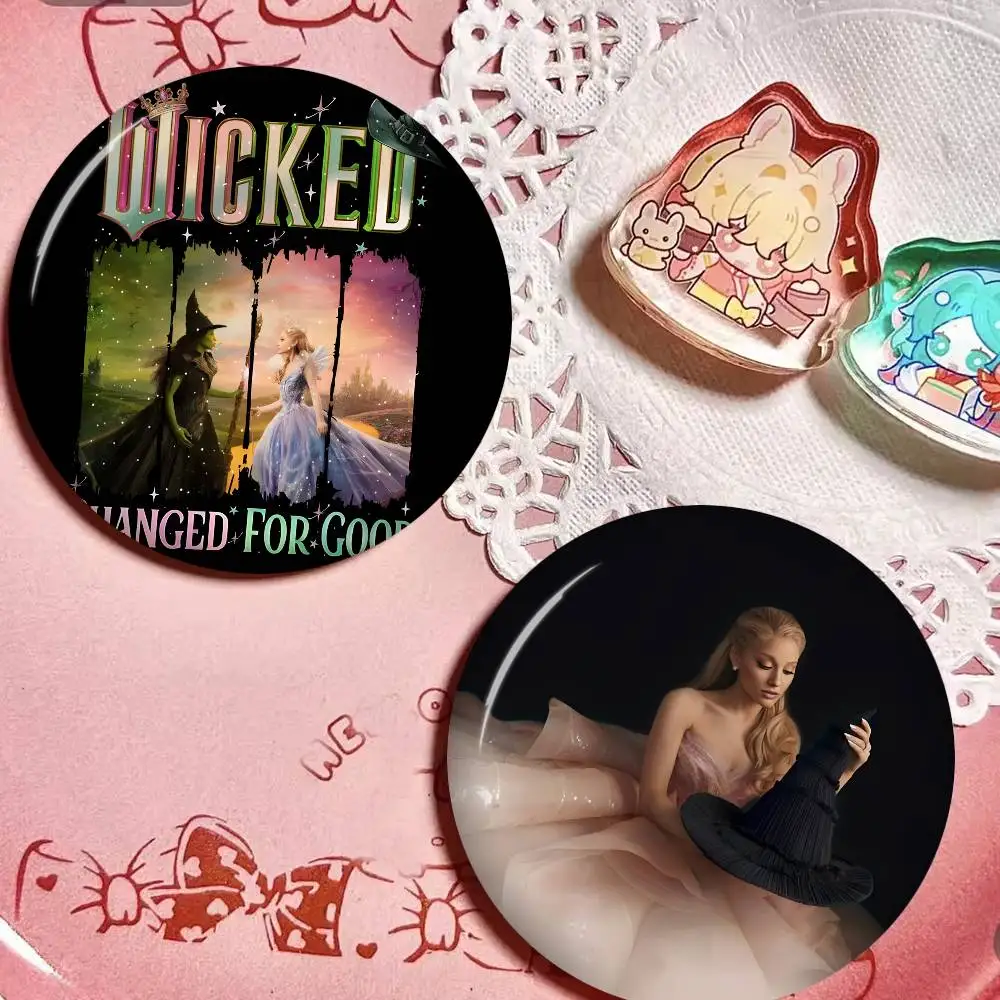 Vintage W-Wicked 32/44/58mm Handmade Pin Round Funny Snap-in Brooches for Backpack Cothes Accessories Badge Hat Decoration