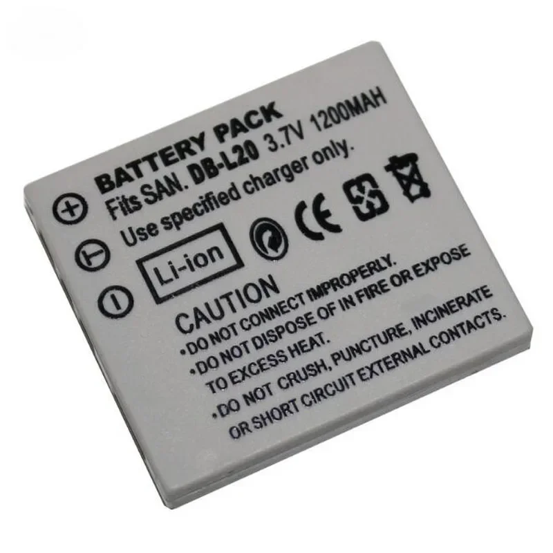 1200mAh DB-L20 DBL20 DB-L20AU DB-L20A Battery + AC Charger for Sanyo Xacti VPC-C4V CG9 C1 CA6OR CA65 CA8 CA9 CG6 CG65 E1 E2 E6