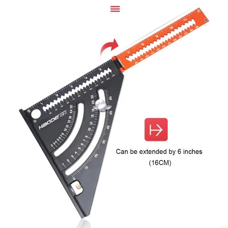 M5TB Woodworking Scale Raler Multifunctional Metric Cluer Aluminium Aluminium for Triangle Square Rquer