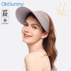 Ohsunny-屋外用サンバイザー、ポータブル、ソフト、通気性、UV保護、両面、ユニセックス、ファッション、新品、2024