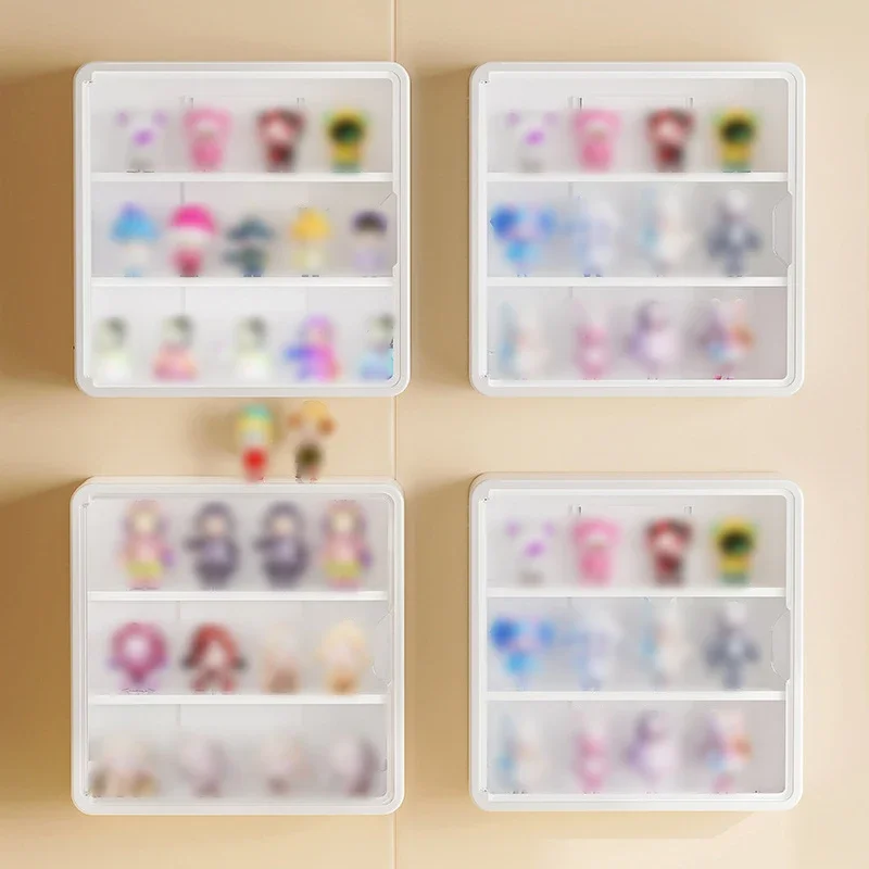 Wall Mounted Storage Box For Action Figures Transparent Display Rack Organizer for Blind Box Dustproof Ornaments Storage Box
