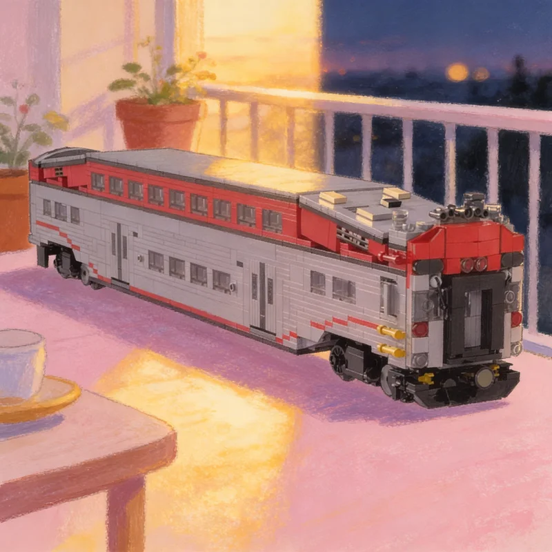 

1386pcs MOC 1 48 Bombardier BiLevel Cab Car Train Model Building Blocks Creative DIY Gift Display Decor Assemble Premium Adult