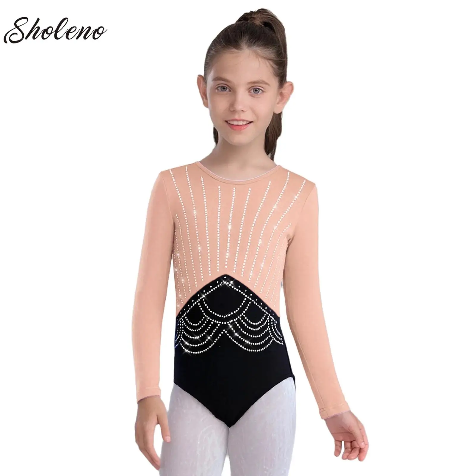 

Children Ballet Dance Bodysuit Fleece Lined Warm-up Gymnastics Leotard Costumes Kid Long Sleeve Ballet Tutu Leotard Dancerwear