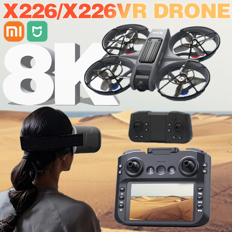 

Xiaomi Mijia X226/X226VR Drones 8K Aerial HD Dual Camera 5G WIFI Screen Remote Foldable Quadcopter 360° Flip FPV Brushless Toys