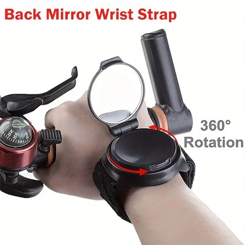 

360-Degree Rotatable Bicycle Mirror Rearview Wristband Rear View Arm Back Wrist Strap Motorbike Rear Reflector Riding Equipment