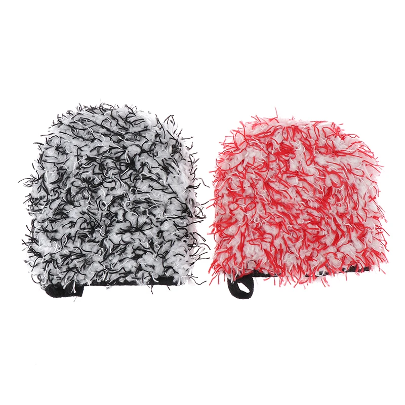 New 1Pc Shag-pile Microfiber Car Wash Glove Double-Side Finger Pocket Car Wheel Wash Mitt For Car Cleaning Auto Detailing view 5