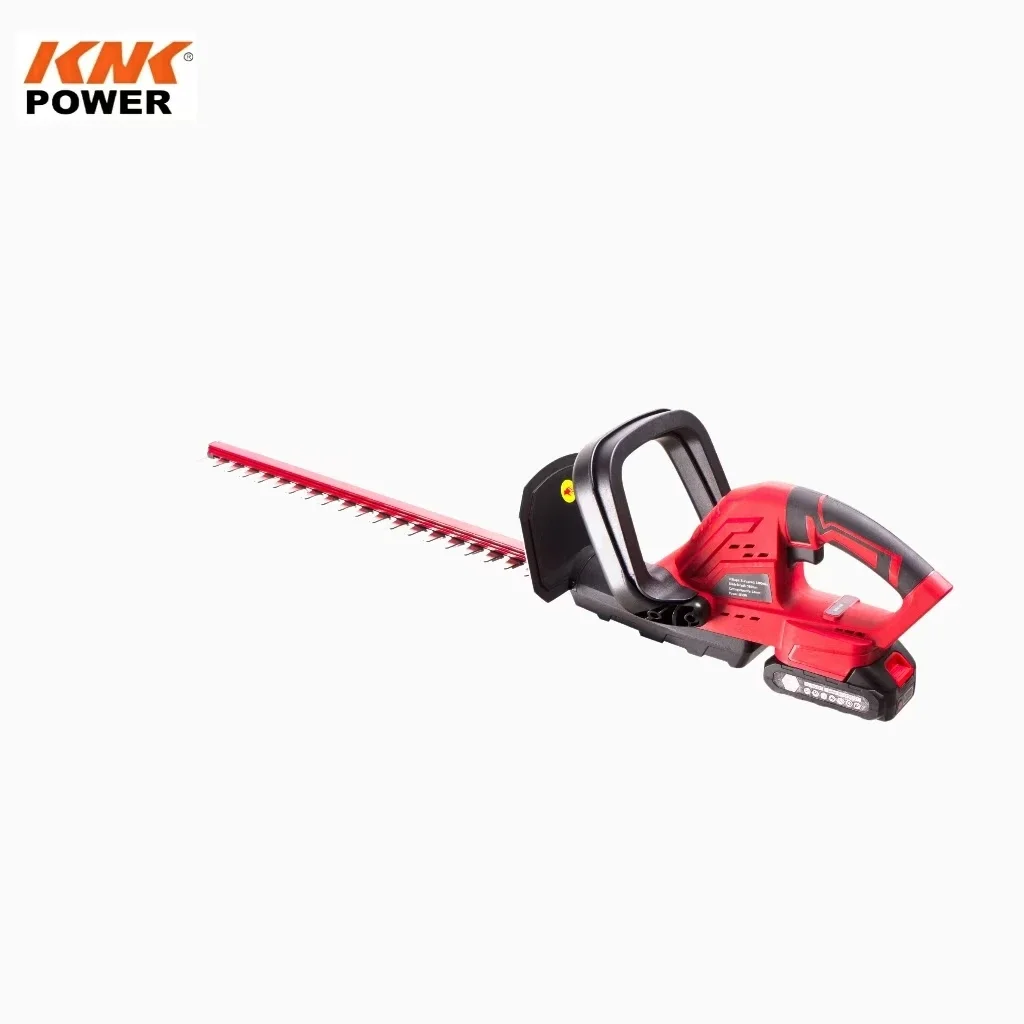 KNK POWER 21-24V 2.0AH*2 600W Lithium Hedge Trimmer  Brushless Motor Lithium Hedge Trimmer With 55CM Blade For Gardening