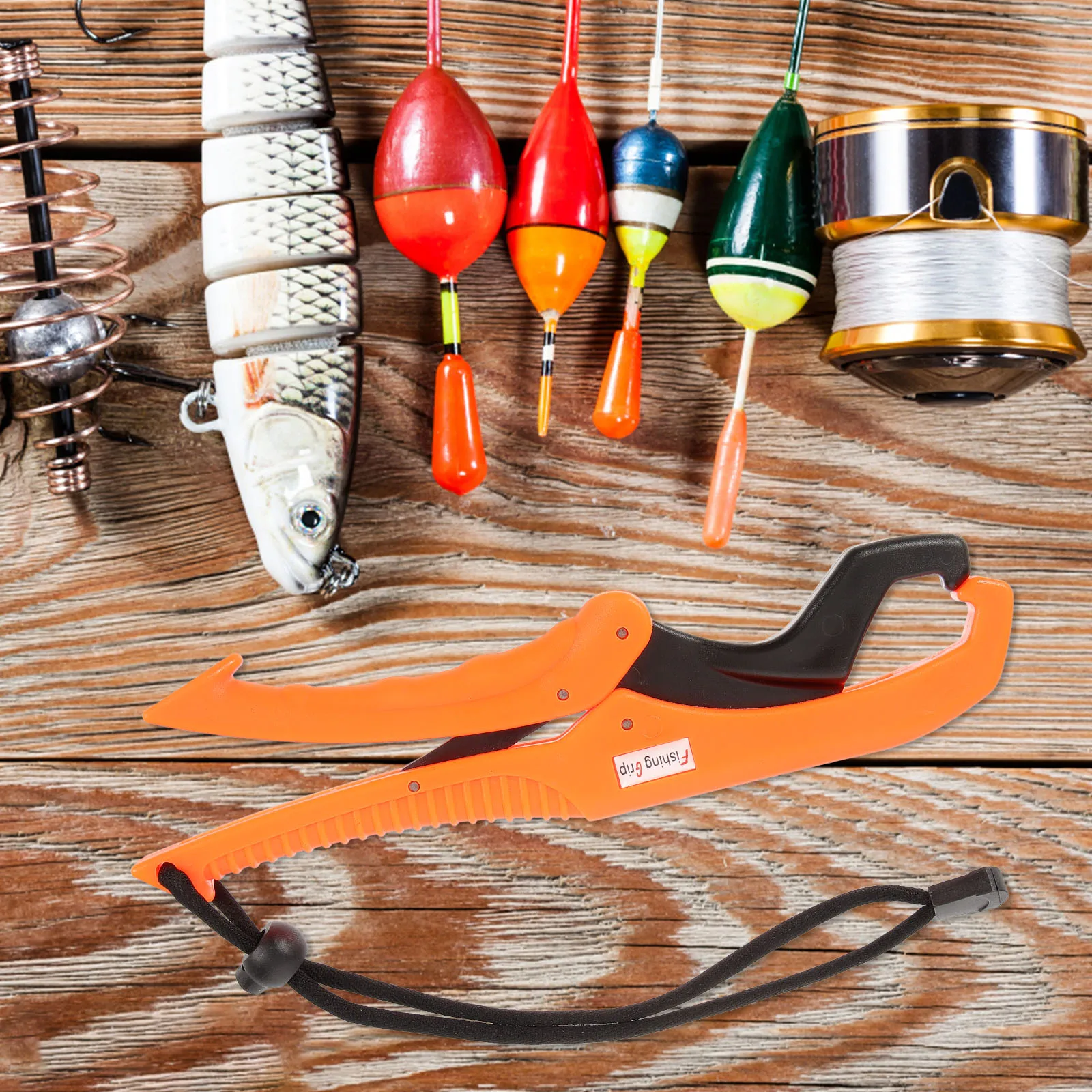 

1pcs Fish Gripper Control Tool Large Orange Size Portable Fishing Accessory Anti-lost Hand Strap Lightweight Durable ABS