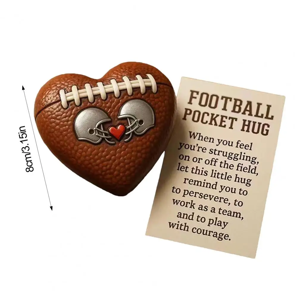 رمز جيب على شكل قلب لمحبي كرة القدم هدية تشجيع مع بطاقة ملهمة هدية عناق صغيرة للاعبين عشاق الرياضة #2