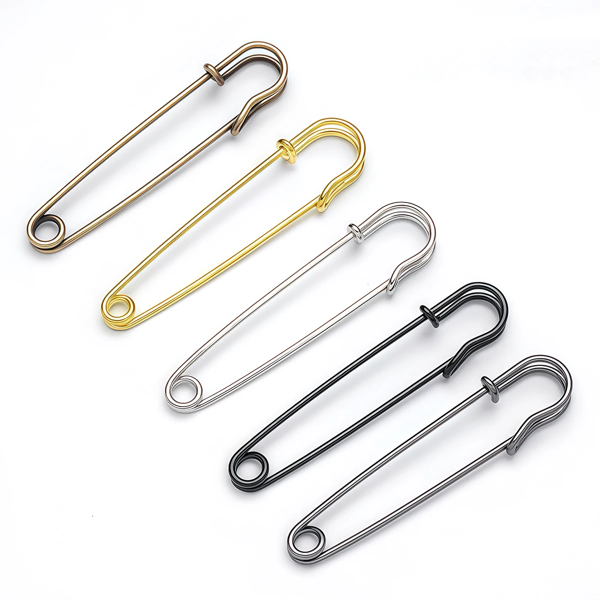 5/10 pçs 27-100mm pino de segurança broche de metal broches pinos para roupas diy cobertores de lona de couro artesanato jóias fazendo acessórios