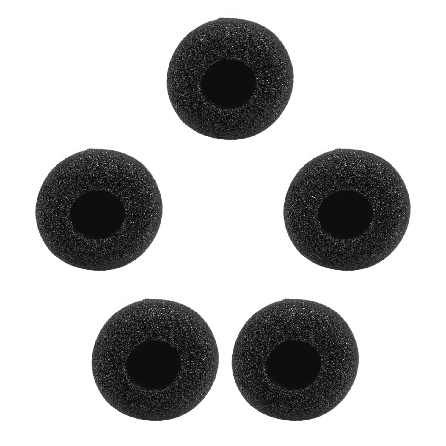Mini Microphone Windscreens Mic Foam Covers for Lapel Headset Microphone Black, Pack of 5pcs