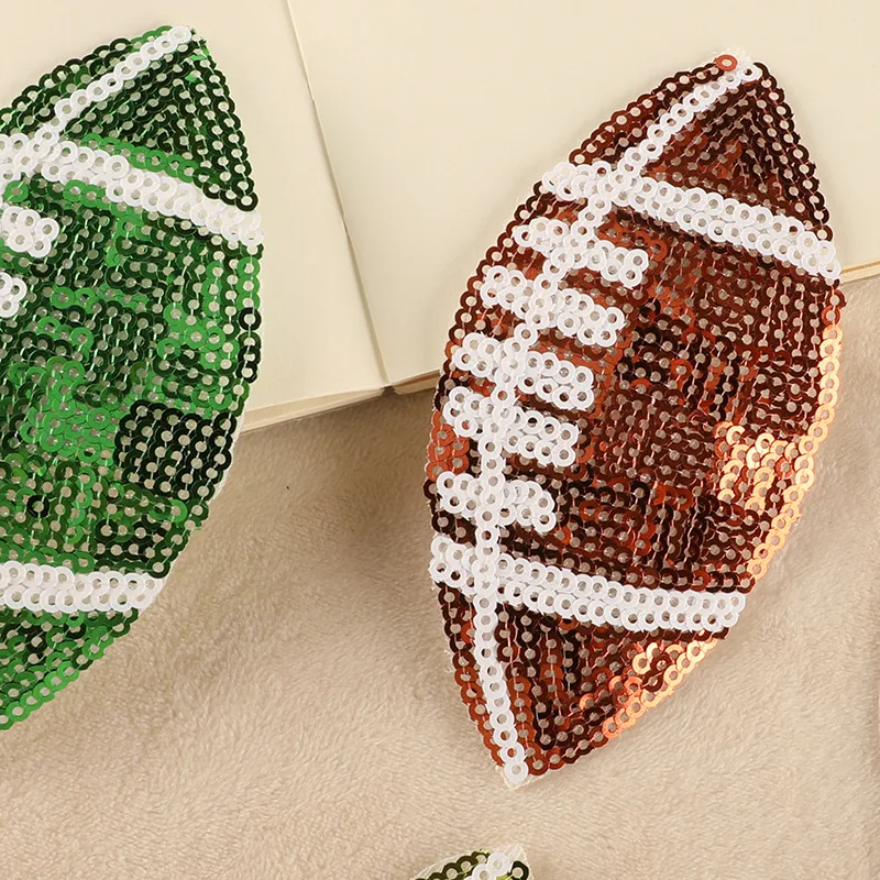 Glitzernder Rugby-Aufnäher zum Aufbügeln für Kleidung, Outdoor-Aufkleber, Jacke, bestickt, zum Nähen, Stoff, Kinderstich, Thermo-DIY, Nas Vendki Mochila – Detail 11