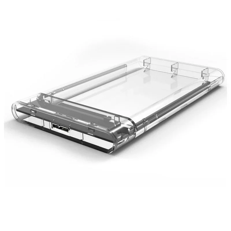 Carcasa transparente para disco duro HDD SSD de 2,5 pulgadas, adaptador Sata a USB 3,0, 5 Gbps, compatible con protocolo UASP de 2TB