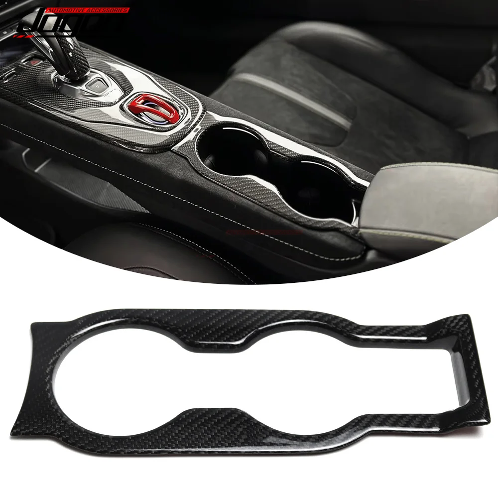 

Genuine Carbon Fiber Console Water Cup Cover For Lotus Emira Coupe Convertible GT4 V6 2022 2023 2024 Car Inner Gear Panel Trim