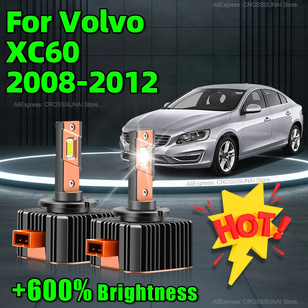 LED Lamp 30000Lm D1S Car Light 6000K Upgrade Headlight CSP with Fan Cooling For Volvo XC60 2008 2009 2010 2011 2012