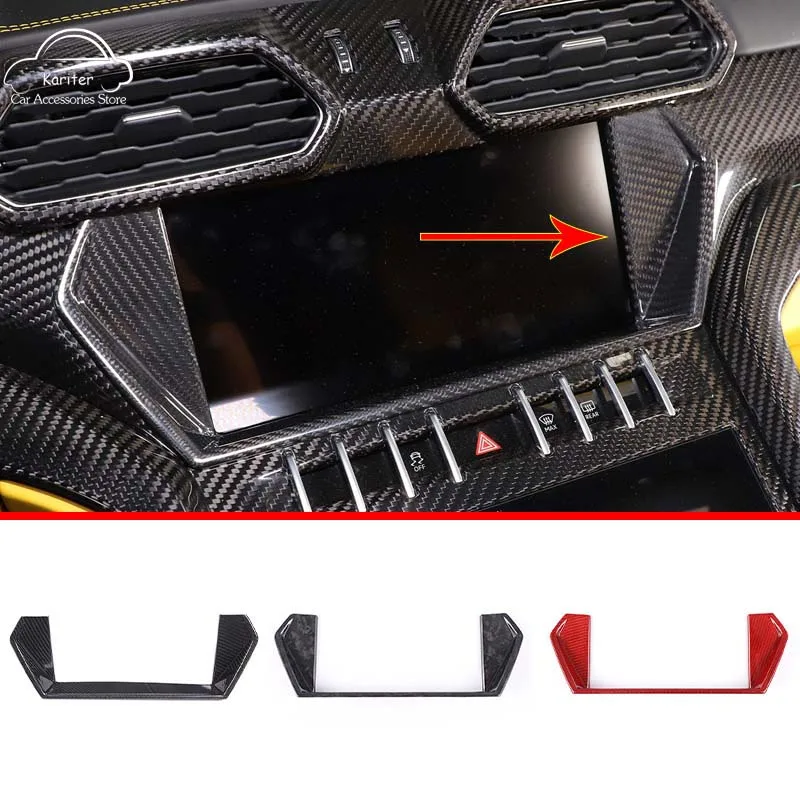 

For Lamborghini URUS 2018-2021 100% Carbon Fiber Car Styling Navigation Screen Frame Decorative Sticker Car Interior Accessories