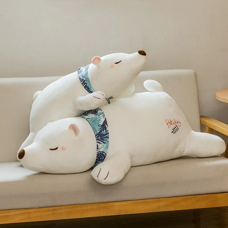 1 piece 80CM cute pudding polar bear stuffed toy soft and soothing pillow girl