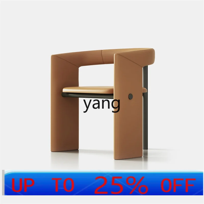LTT metal dining chair bedroom desk chair model room hotel reception leather art negotiation chair