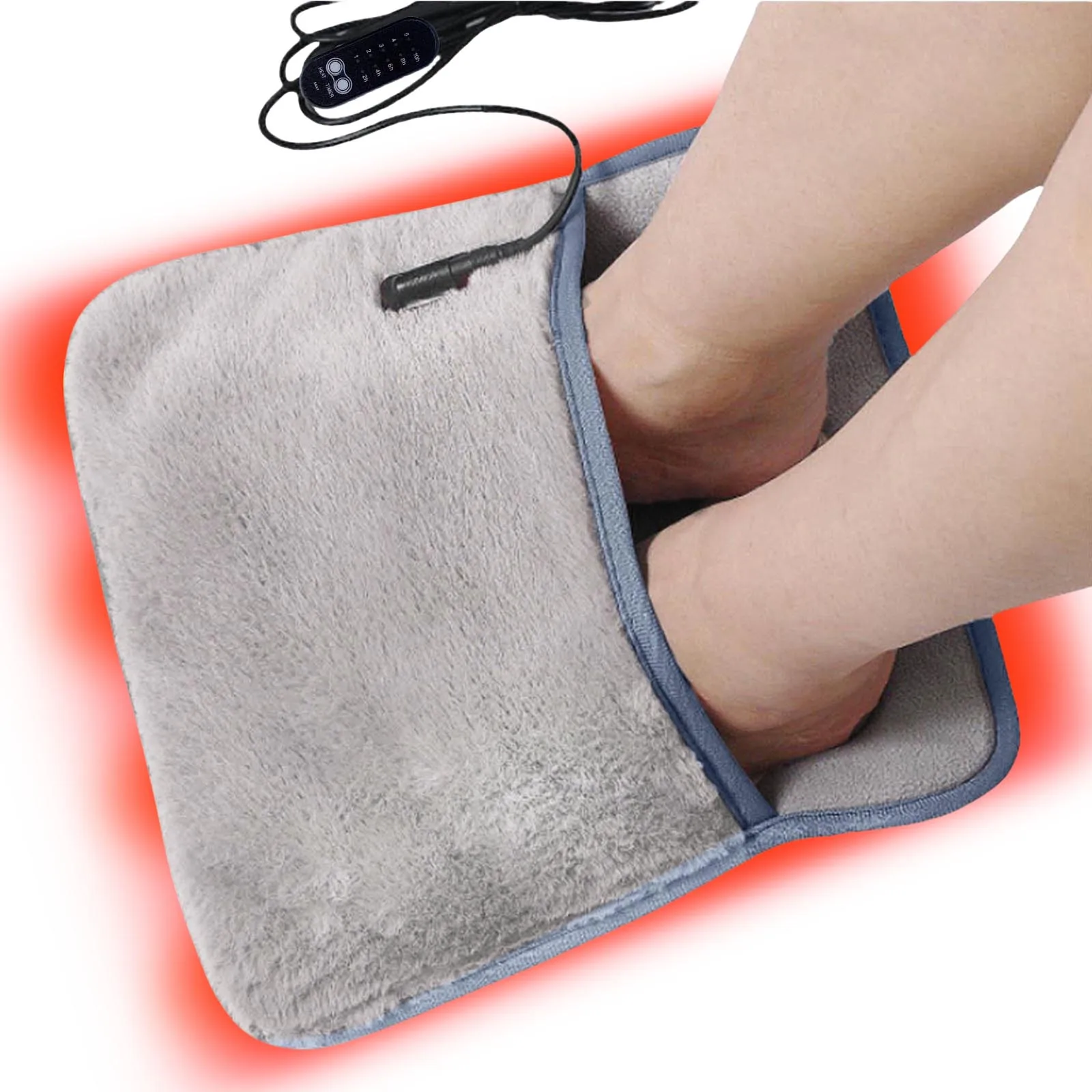

1Pc USB Heated Foot Warmer Pad Electric Foot Heating Mat with 5 Adjustable Temperature Settings 5 Timer Setting for Fall Winter