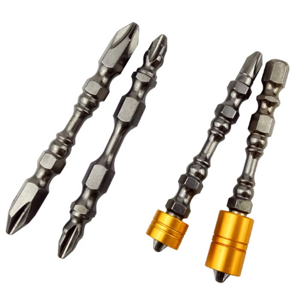 1Pcs Hardness Single and Double Magnetic Rings Magnetic 65MM Cross Head Screwdriver Bit Double Head Electric Screwdriver