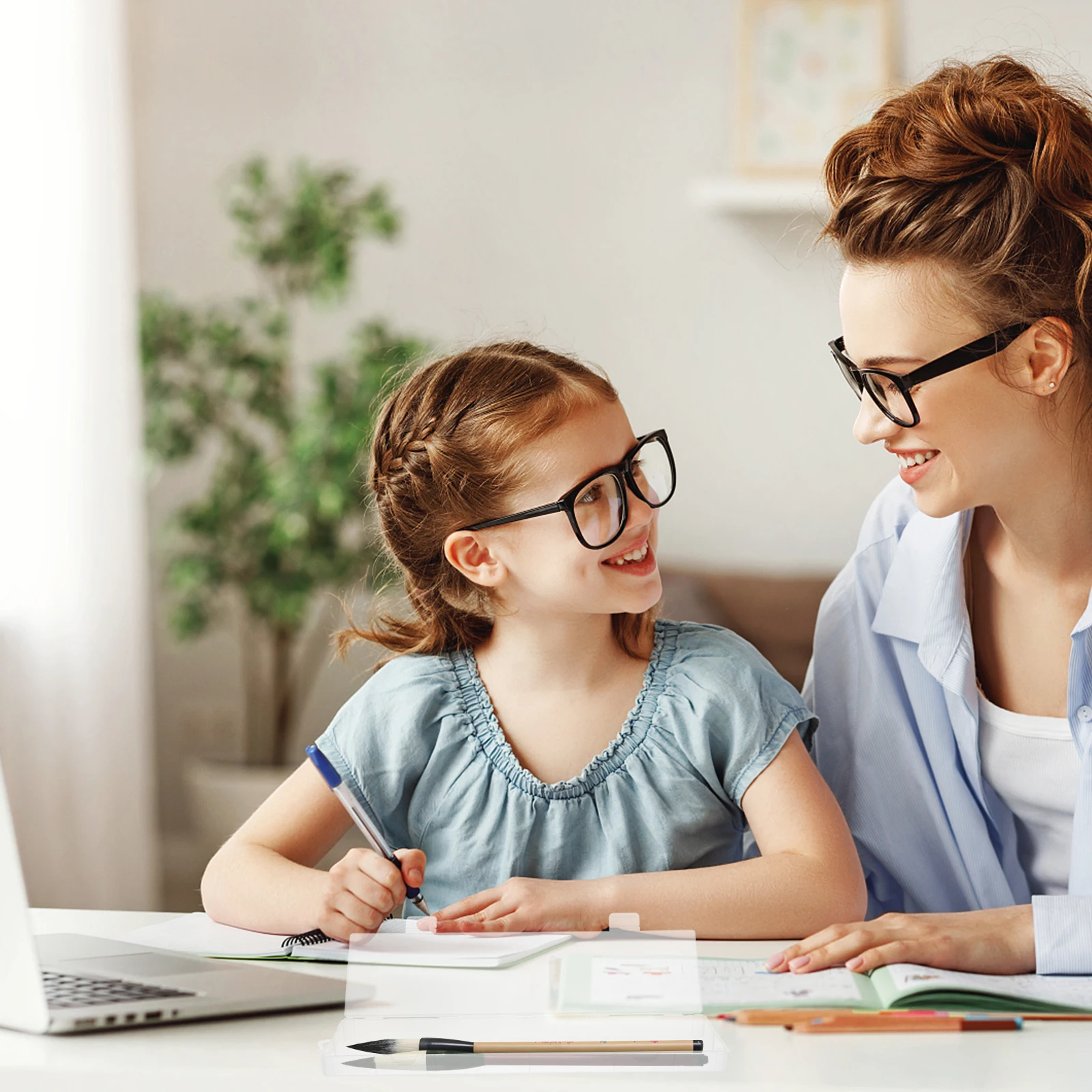 Clear Pencil Large Capacity Transparent Brush Storage Box Multifunctional Craft Pen Container Lightweight for School