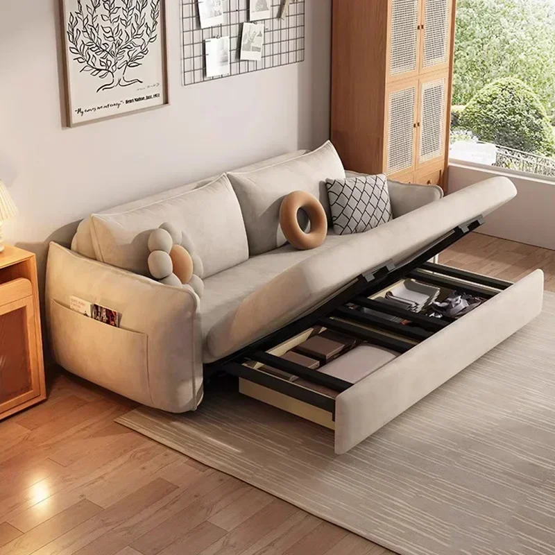 

Nordic Luxury Lazy Living Room Sofa Storage Relaxing Folding Sofa Bed Modern Muebles Para El Hogar Furniture For Bedroom