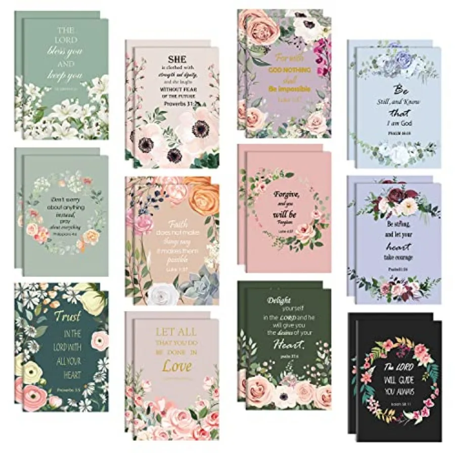 

24 Pack Mothers Day Gts Bulk Faith Prayer Journal Religious Christian Gts for Women Small Pocket Notebook Bible Inspirational N