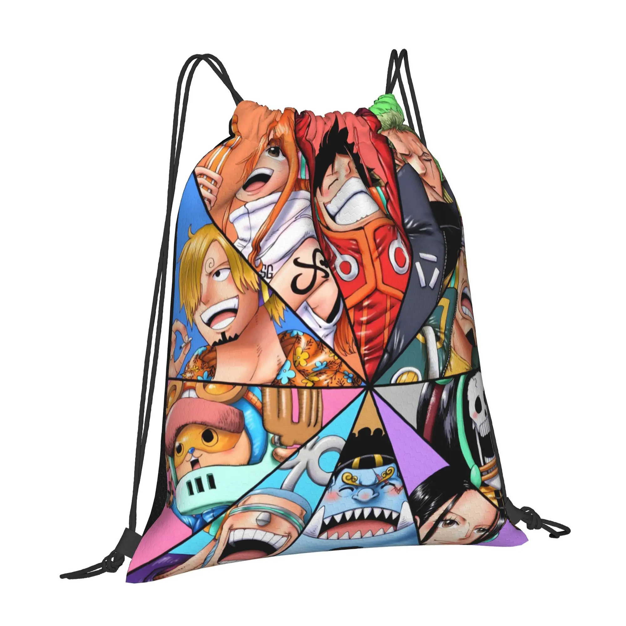 1 pc ONE PIECE  Print Drawstring Bags Men Women Storage Backpack Teenager Travel Bag