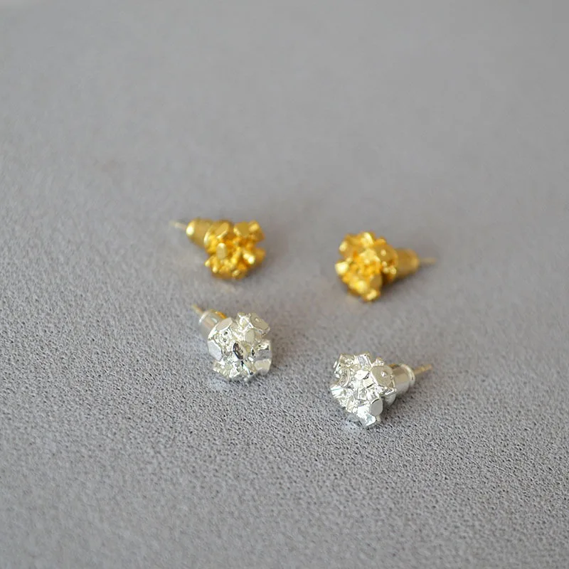 irregular crystal cluster buds simple sparkling stud earrings