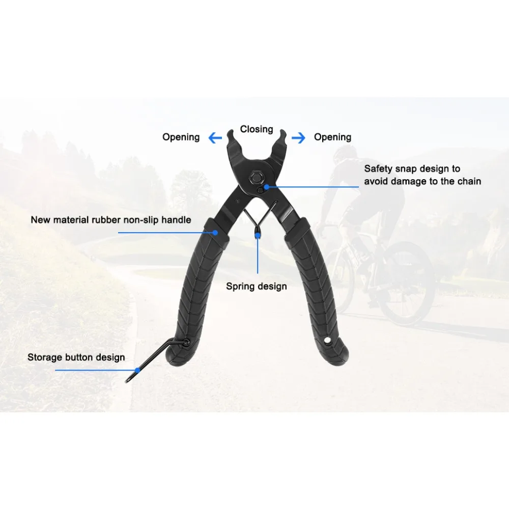 Bike Master Link Zangenwerkzeug, 2-in-1-Fahrradketten-Schnellkupplungsöffner – Schließer-Entferner, kompatibel mit All-Speed-Kettenreparatur – Detail 1
