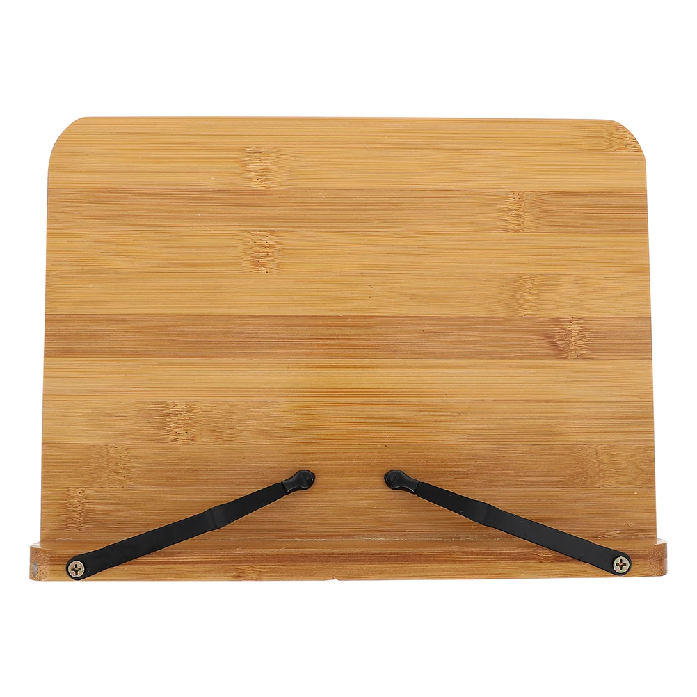 

Adjustable Desktop Book Holder Bamboo Reading Stand For Laptop Music Sheet Cookbook Textbook Hands Free Study Shelf Book