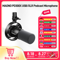 Maono PD300X Dynamic Microphone XLR USB Podcast Recording Mic 192kHz24bit for Content Creation Home Audio Studio Noise Reduction