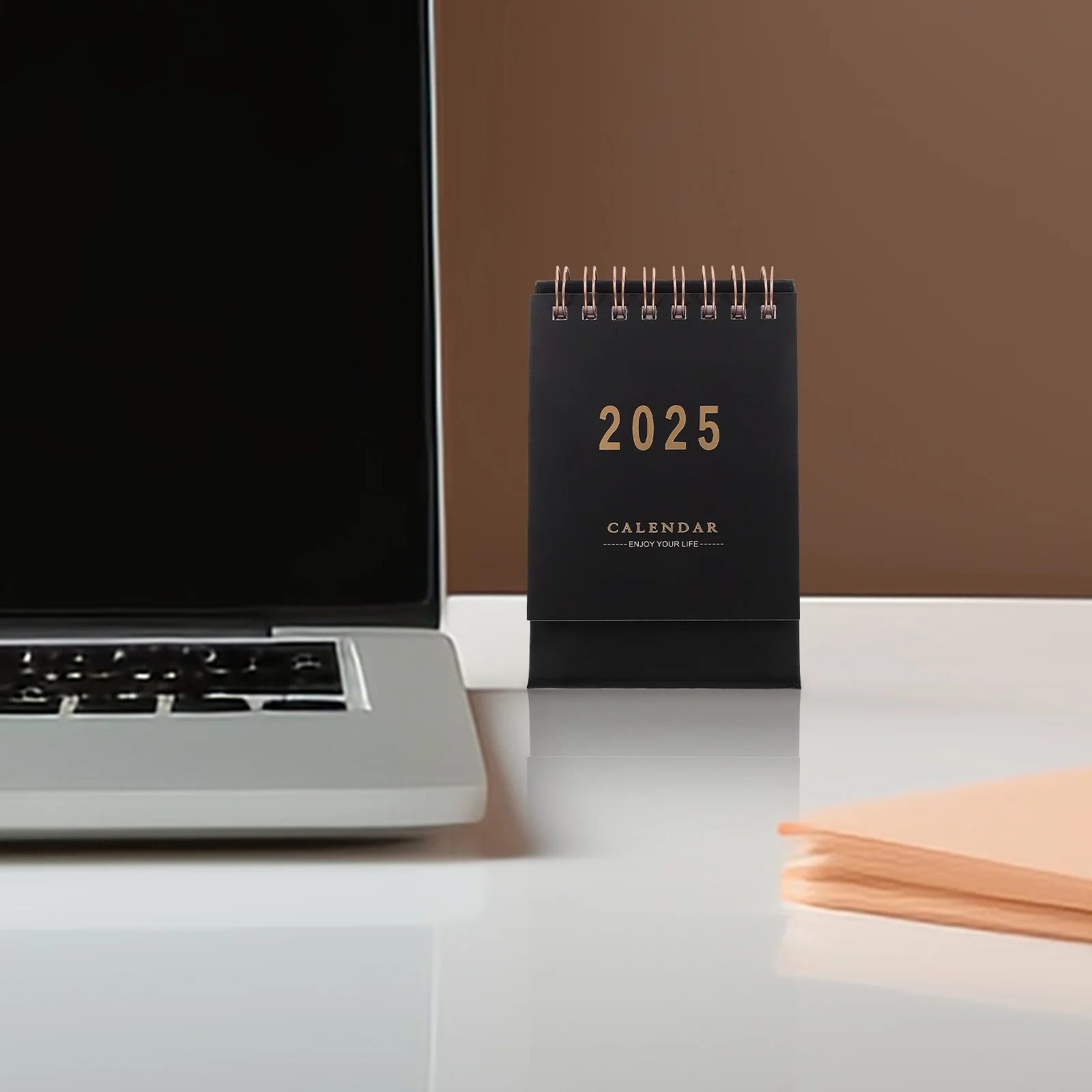 Карманный календарь 2025 Настольные адвент-календари Декоративная ежемесячная крафт-бумага черного цвета для детей