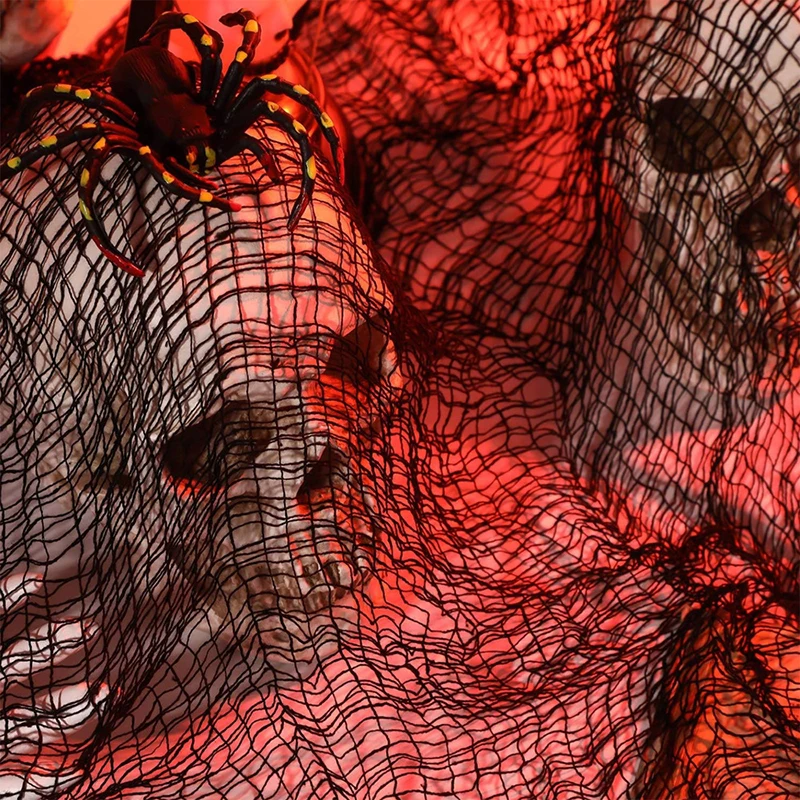 お化け屋敷の装飾、怖いシーンの小道具、ホラーガーゼ、ハロウィーンパーティー、家の装飾のための人工クモの巣