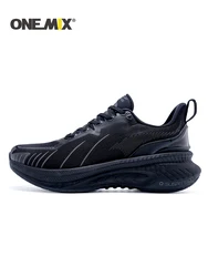 ONEMIX-Chaussures de course en maille respirante pour hommes, baskets de course de base, chaussures de sport d'extérieur, coussin durable, noir, grande taille, été