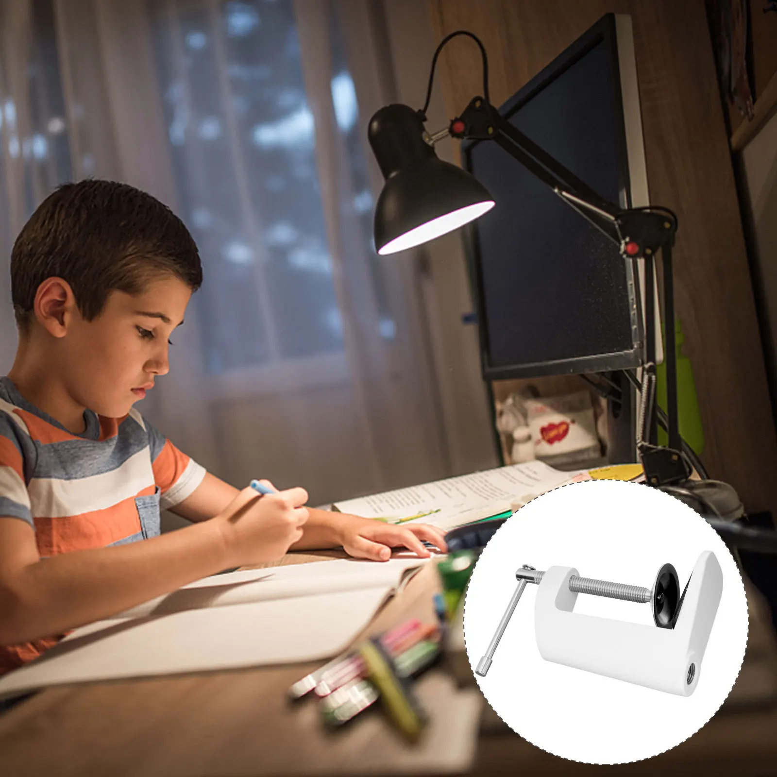 

Desk Table Mount C Clamp Heavy Duty Metal Clamp for Microphone Stand Desk Lamp Holder Table Retaining Clip Sturdy